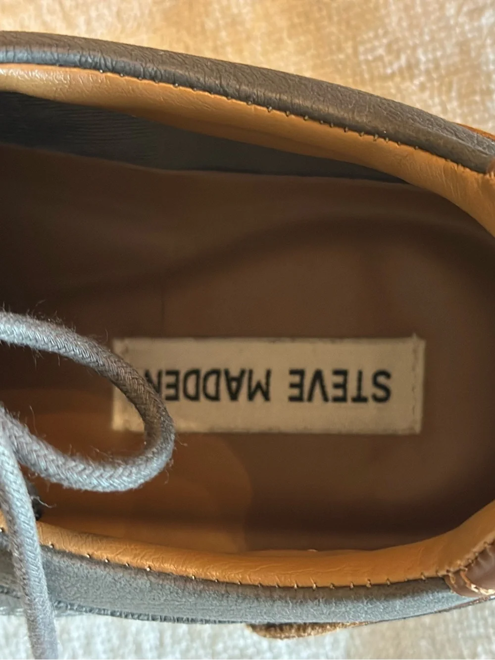 Steve Madden Jalen Men’s Gray Brown Casual Oxford Sneakers Size 9M